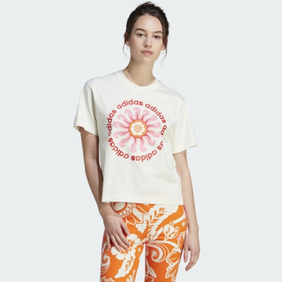 NWT FARM Rio Bike Shorts Adidas Collaboration Abstract Floral Print - Picture 3 of 4